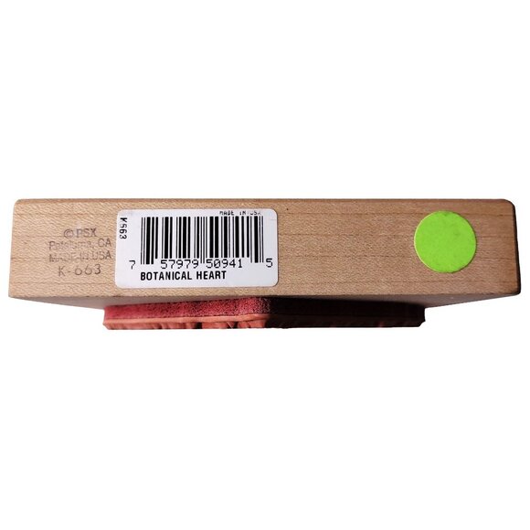 Botanical Heart Floral Wood Rubber Stamp By PSX - Picture 4 of 4